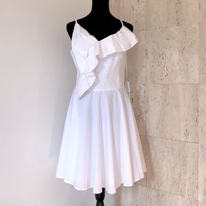 Amanda Uprichard White Ruffle Dress